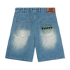 Butter Goods Warped Denim Shorts Washed Mid Blue